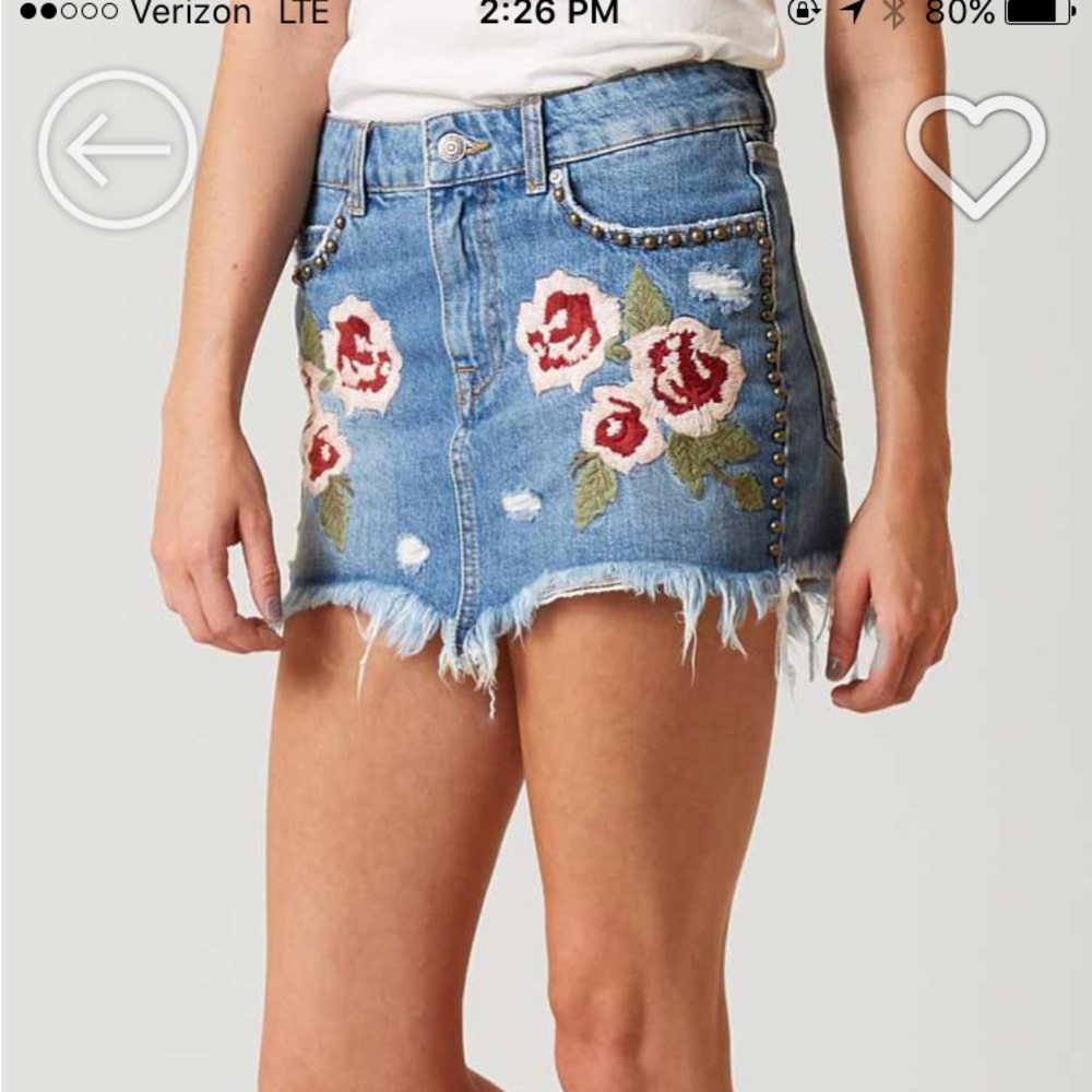 Free people denim mini skirt - Picture 7 of 8